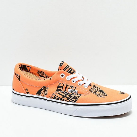 Vans Other - Vans Era Logo Tangerine & Black Skates Shoes